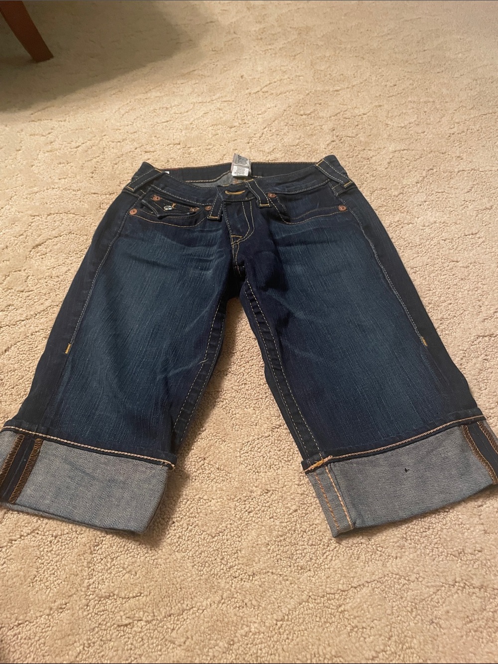 💙True Religion Dark Blue Women’s Denim Crop Shorts💙